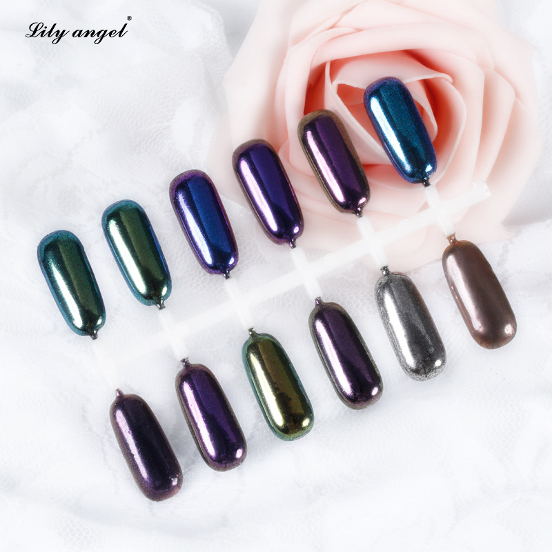 Lilyangel 2017 New 12-color Magic Nail Art Magic Mirror Powder Aurora Powder Mirror Flour Nail Art Set Specification image