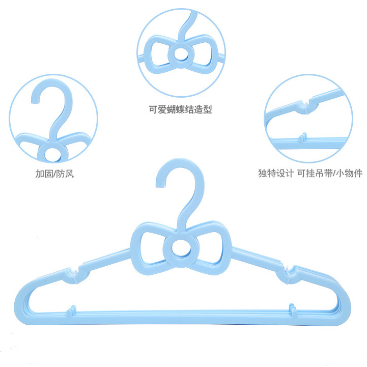 Creative seamless plastic clothes hanger, underwear hanger, baby clothes drying rack, cartoon bow hanger Item Picture