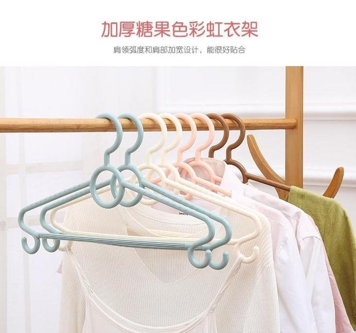 欧式家用多功能无痕加厚宽肩衣架防滑衣挂实心塑料挂撑产品图
