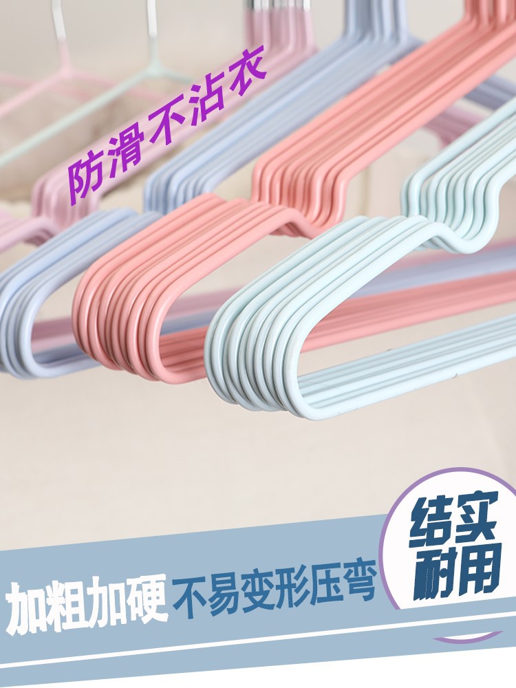 成人衣架防滑衣架加粗不锈钢衣架浸塑衣架家居晾晒用品细节图