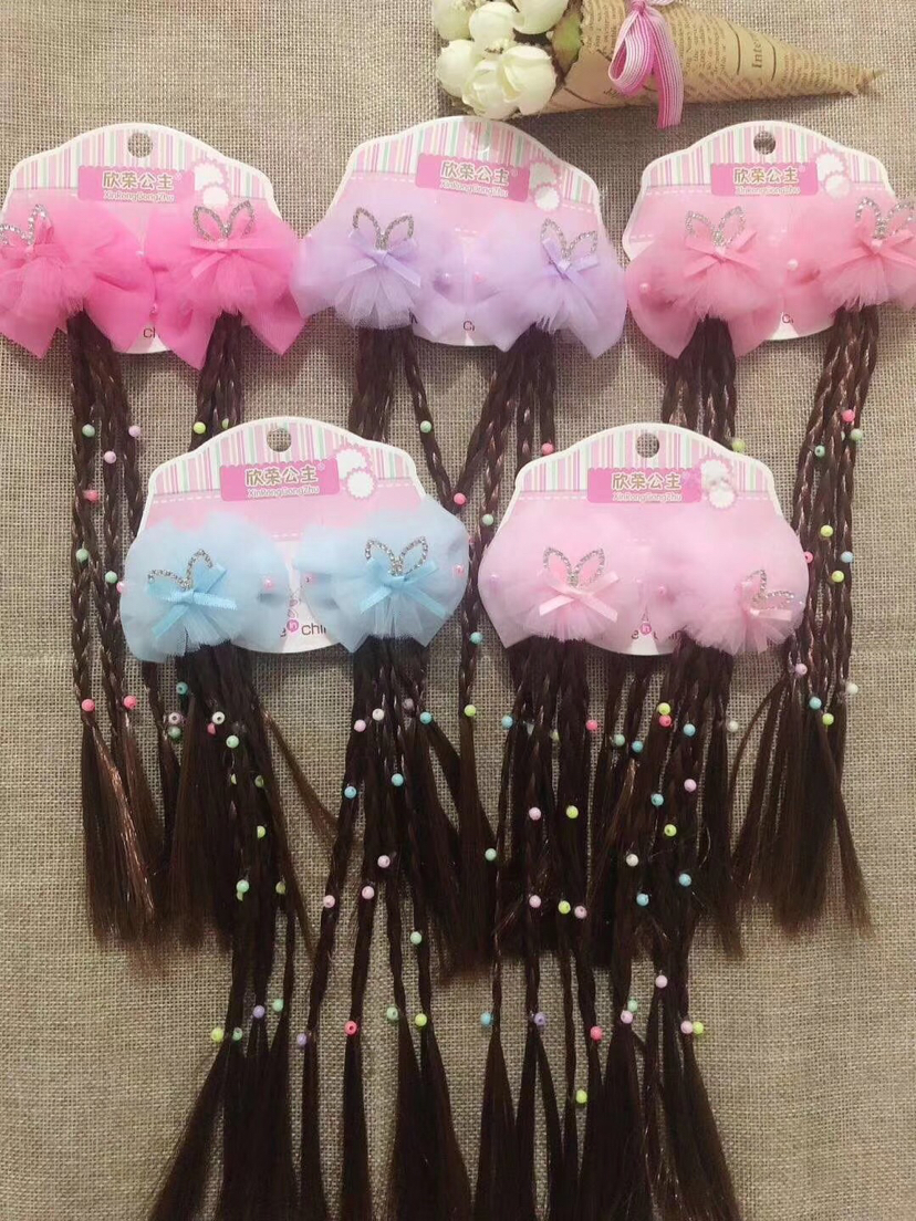 Little girl's hair accessory, candy-colored chiffon bow, Little hair clip details Picture