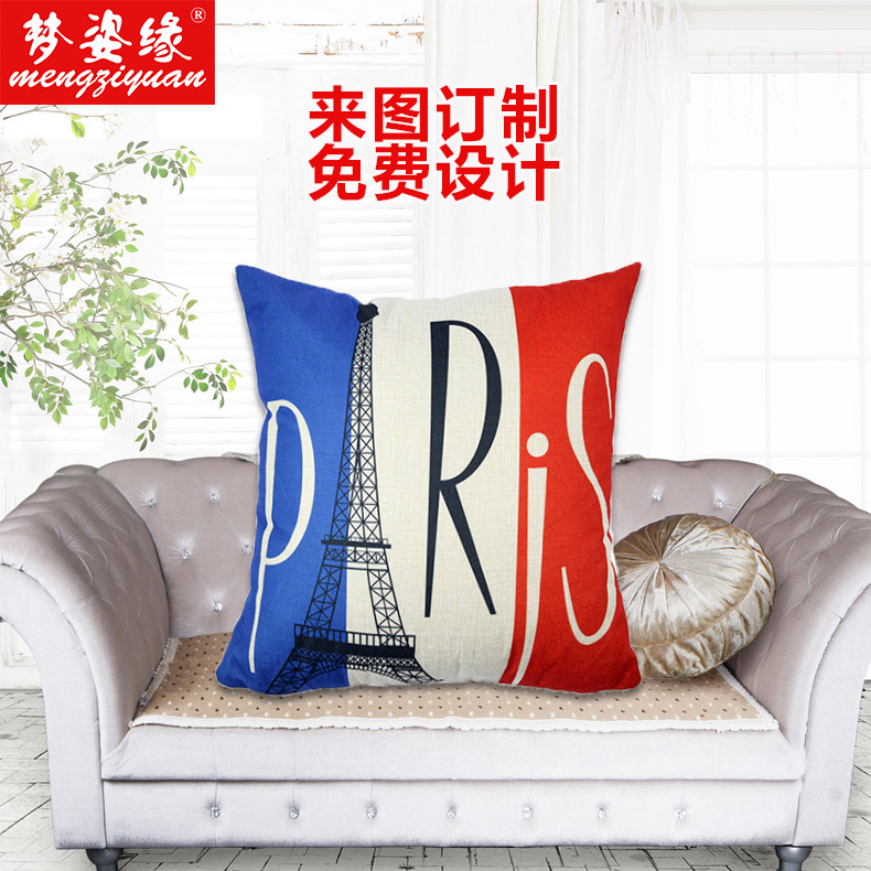 Wholesale of European and American architectural linen, cotton and linen throw pillows, sofa cushions, backrest covers, lumbar support pillows. Customized according to provided drawings details Picture