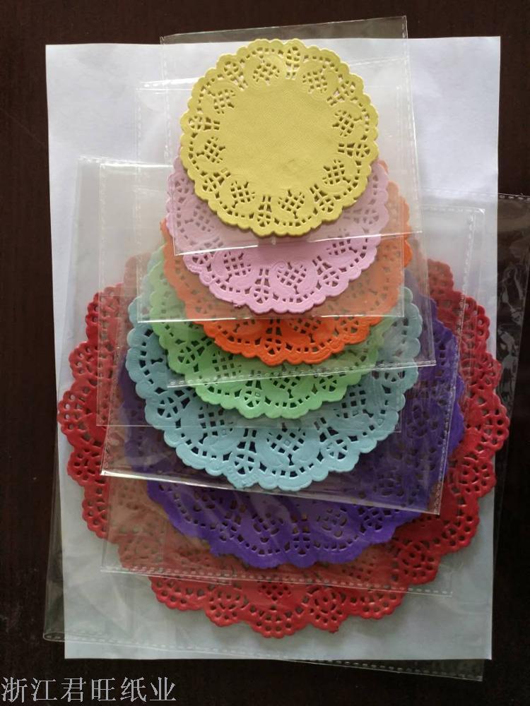 Manufacturers Supply Various Sizes Hollow Cake Paper Mat Round Color Flower Paper Disposable Paper Placemat