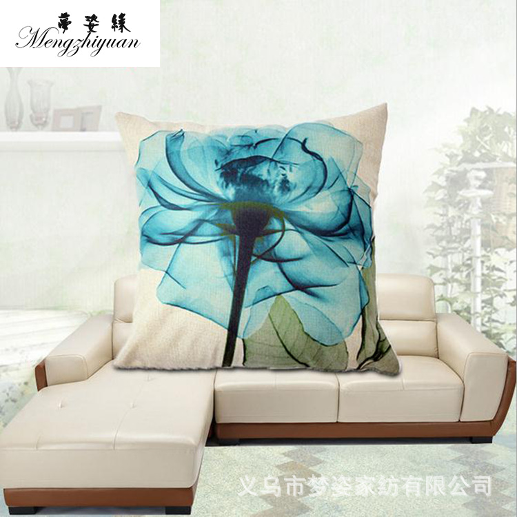 Factory direct sales of popular flowers, plants, trees, linen home cushions, car headrests, nap backrests, custom designs based on provided drawings Specification image