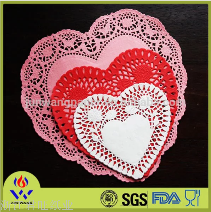 Manufacturers Direct Heart Color Flower Paper Heart Hollow Through Flower Paper High-Grade Hotel Oil Proof Food Pad Paper