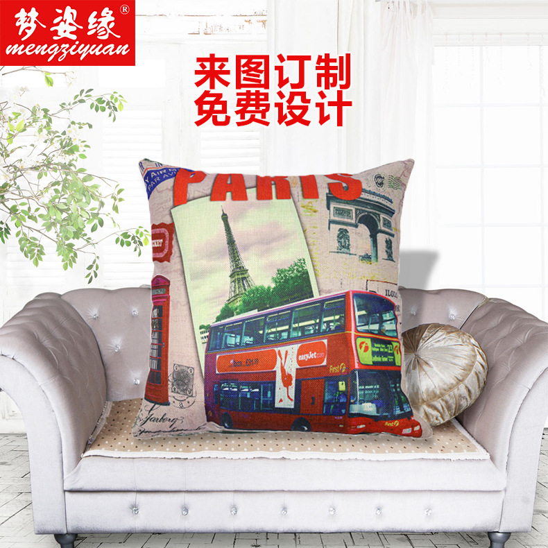 Wholesale of European and American architectural linen, cotton and linen throw pillows, sofa cushions, backrest covers, lumbar support pillows. Customized according to provided drawings Application Scenario