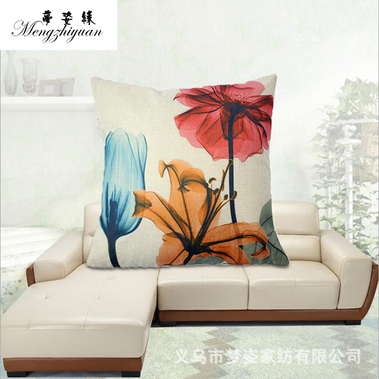 Factory direct sales of popular flowers, plants, trees, linen home cushions, car headrests, nap backrests, custom designs based on provided drawings Application Scenario