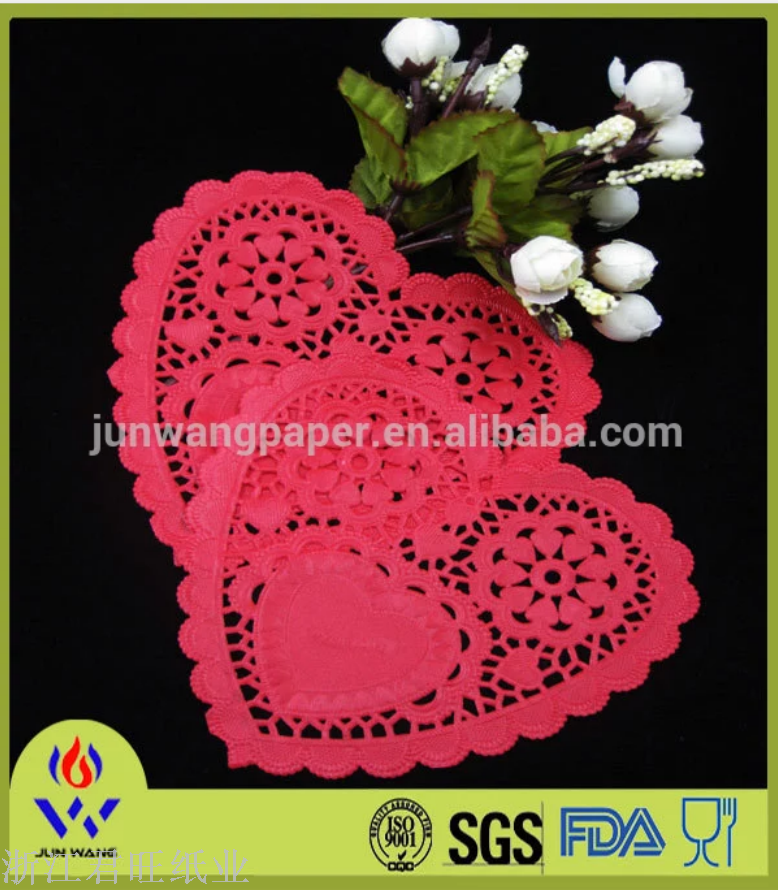 Professional Supply Of Round Pink Paper Pad Disposable Oil-Proof Flower Paper Color Apple Flower Base Paper details Picture