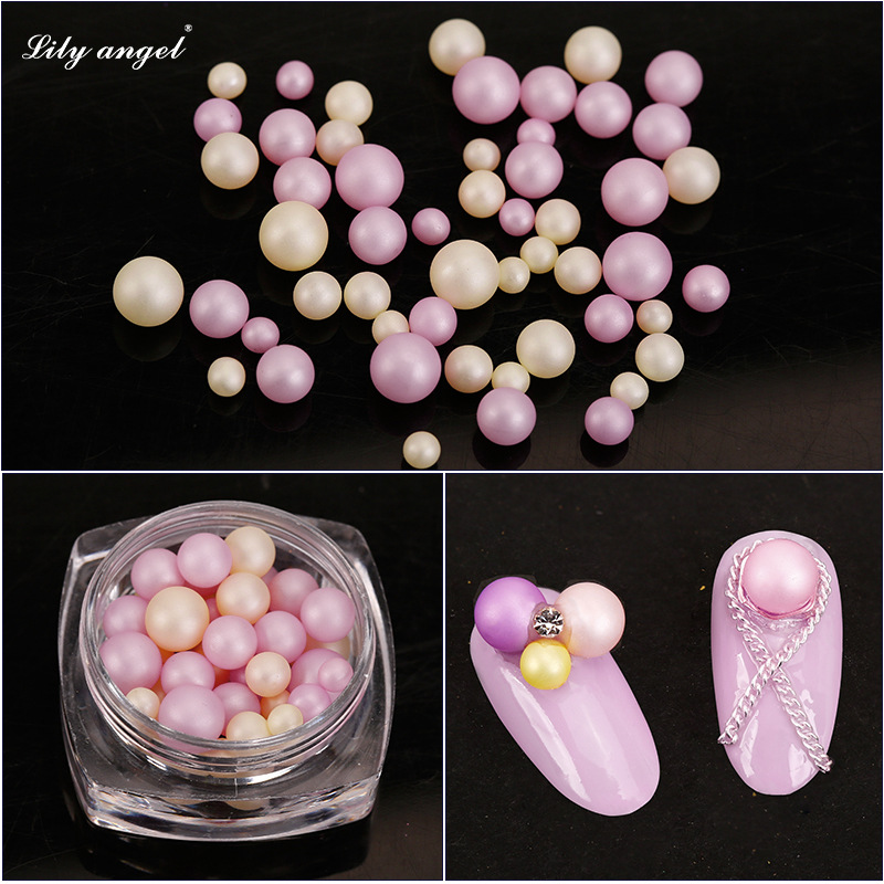 Lilyangel 木大大美甲珍珠饰品3D立体彩色珍珠饰品光疗甲装饰批发