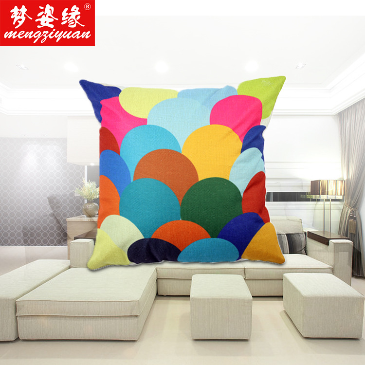 亚麻抱枕简约抱枕简约抱枕纯色抱枕套亚麻抱枕定制细节图