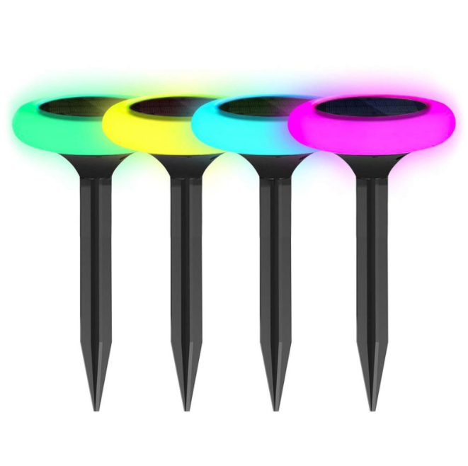 RGB七彩太阳能插地草坪灯 户外照明防水花园装饰灯路灯草坪灯