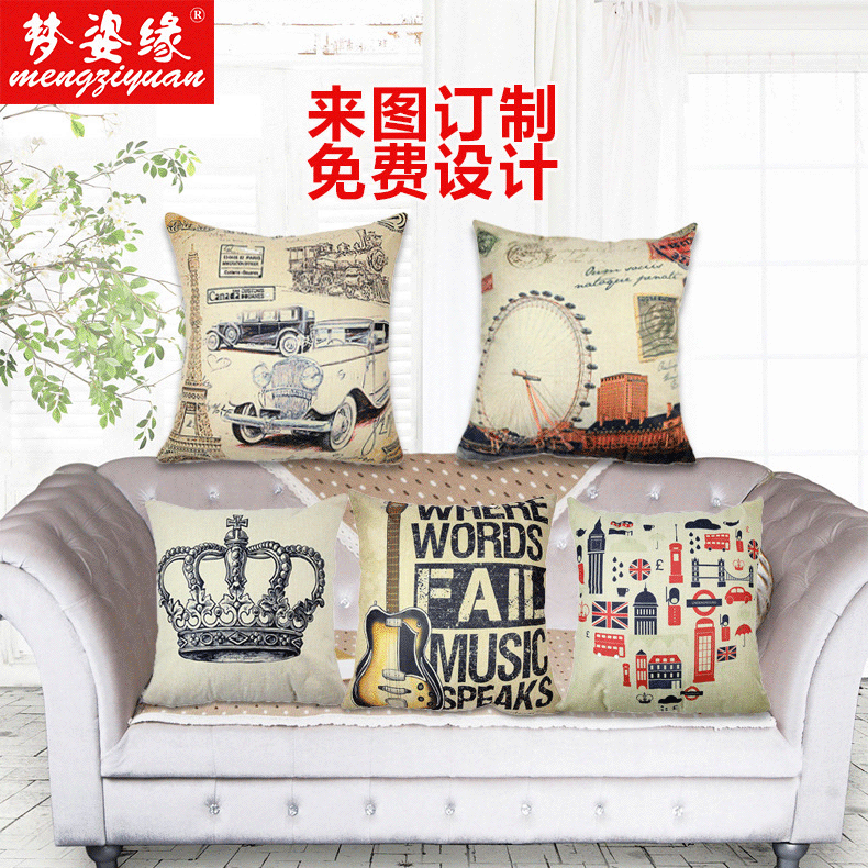 Wholesale of European and American architectural linen, cotton and linen throw pillows, lumbar support pillows, sofa cushion covers. Customized according to provided drawings