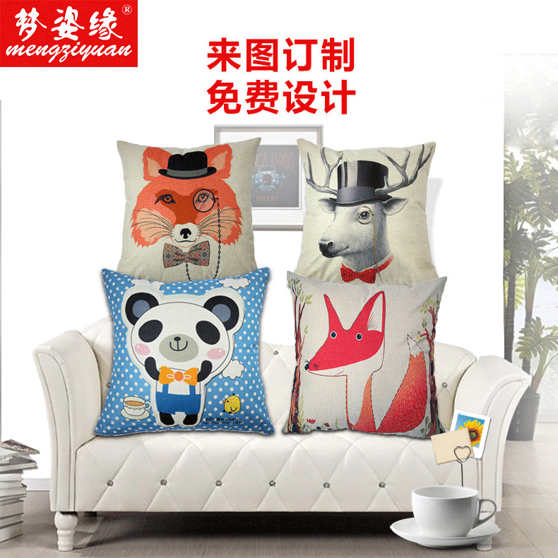 Linen pillow digital printing cushion gift promotion, customized pillow company logo, digital pillow