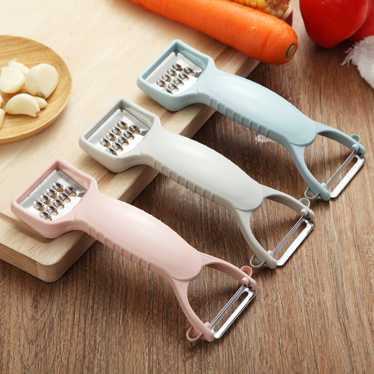 Double-head peeler, kitchen multi-functional grater, fruit and melon peel scraper, promotional knife, gift customization logo