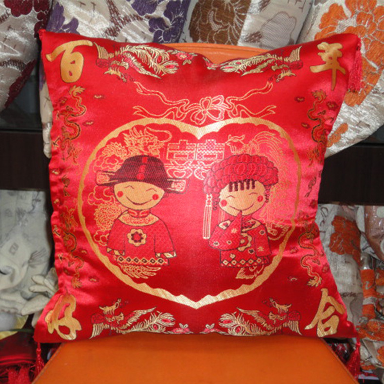 【 Premium Recommendation 】 Woven satin "Fu" character Creative and personalized Comfortable Cushion, eco-friendly new comfortable cushion/Available for wholesale Specification image