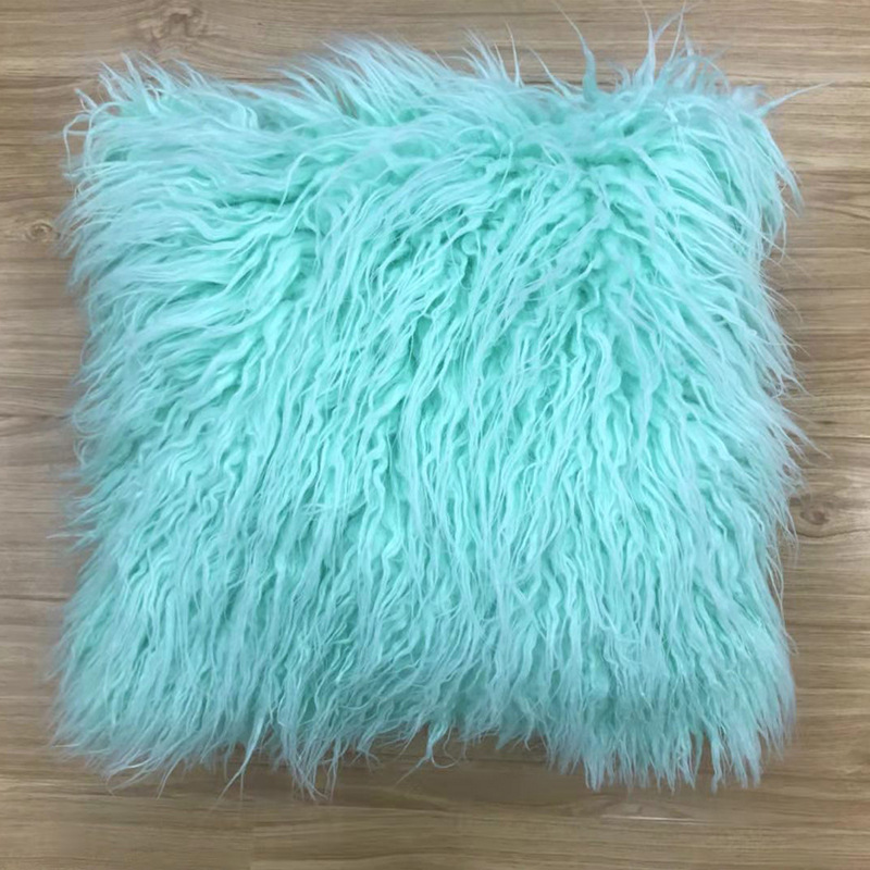 Nordic plush pillowcases, sofa headboard plush cushions, wool throw pillows, direct sales from the manufacturer details Picture