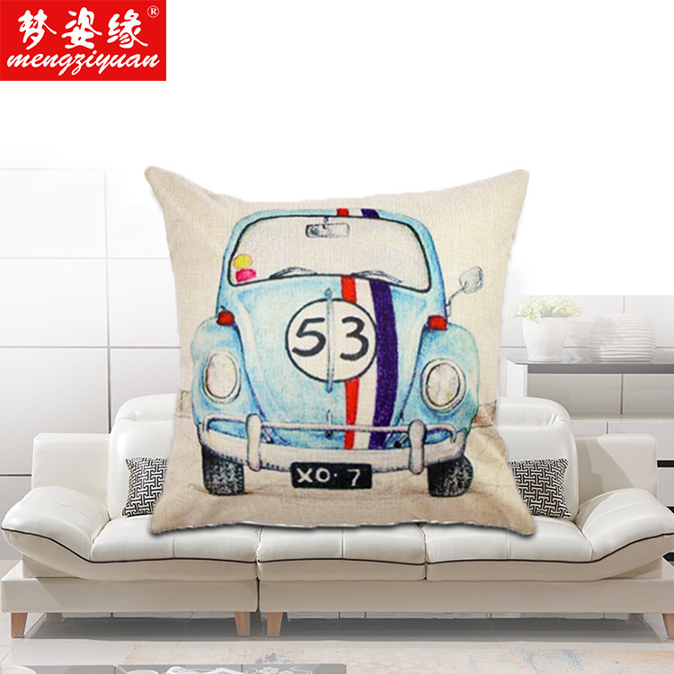 Best-selling items: Colorful retro car cartoon linen throw pillows, nap pillows, sofas, car throw pillows and quilts Specification image