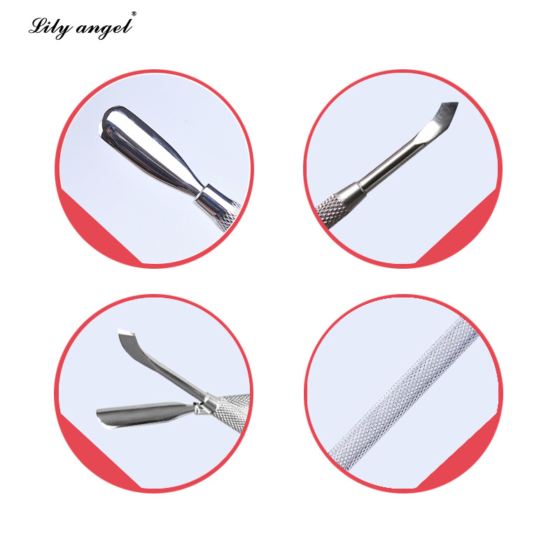 lilyangel stainless steel double-headed dead skin straightener dead skin straightener nail repair hand care products and tools wholesale Application Scenario