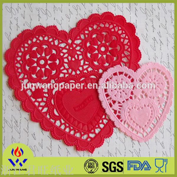 Hot Heart Big Red Cake Paper Pad One-Time Color Hollow Through Flower Paper Fried Food Pad Paper