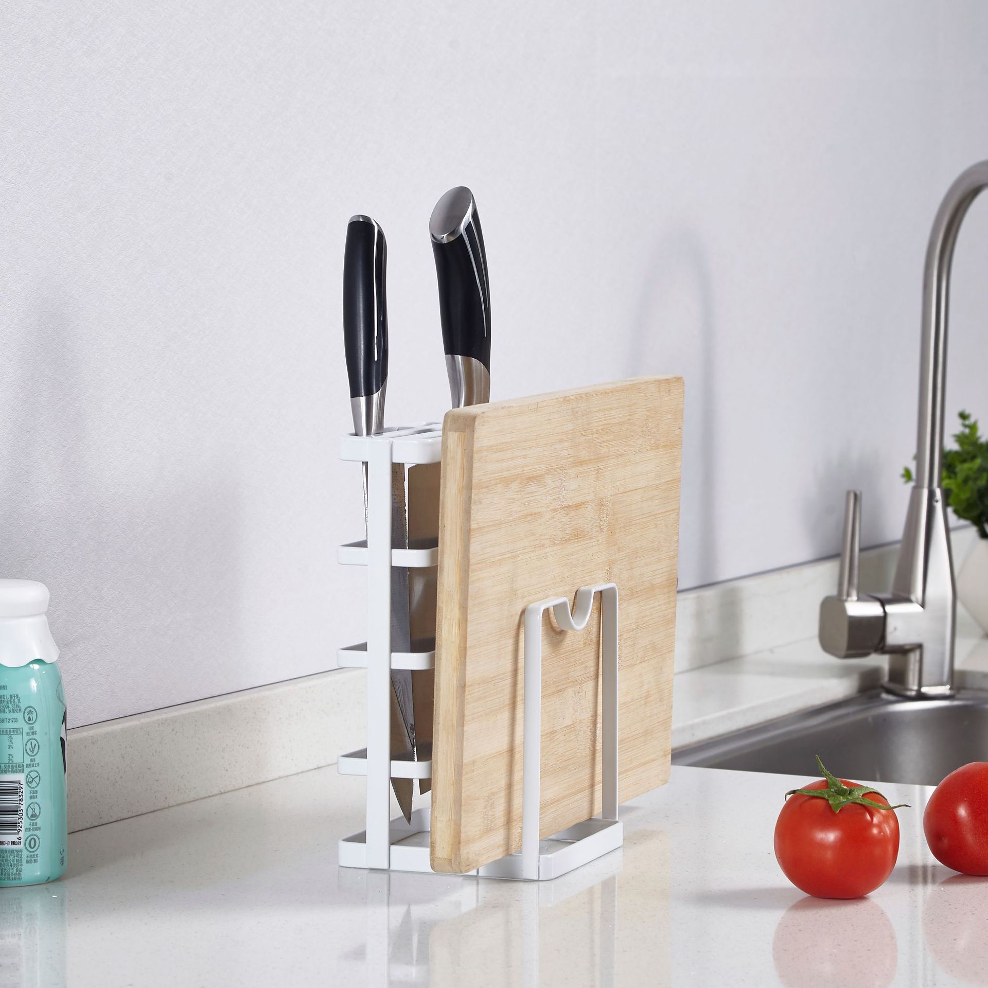 Kitchen shelf creative multi-functional chopping board shelf pot cover shelf Kitchen storage shelf multi-functional knife shelf knife block