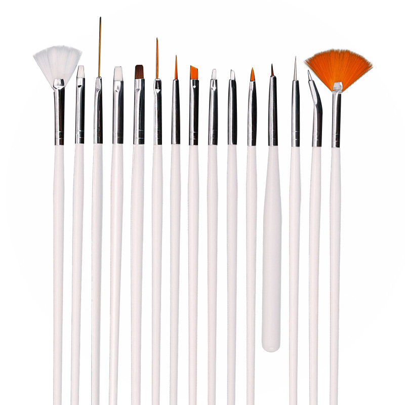 新款美甲拉线笔彩绘笔画花笔15支专业套装批发外贸定做代销加工厂