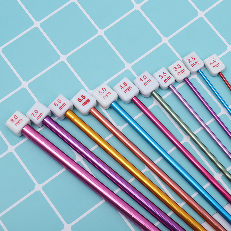 Alumina Crochet Knitting Diy Sweater Metal Crochet Fine Yarn Colorful Needle With Tongue Needle Crochet Set details Picture