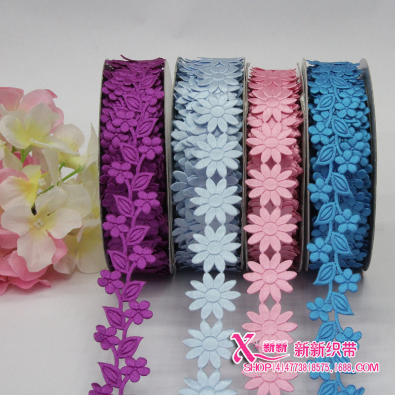 Colorful lace ribbons, single-sided single-color and double-color alternating clothing accessories, various patterns, varieties and colors Specification image