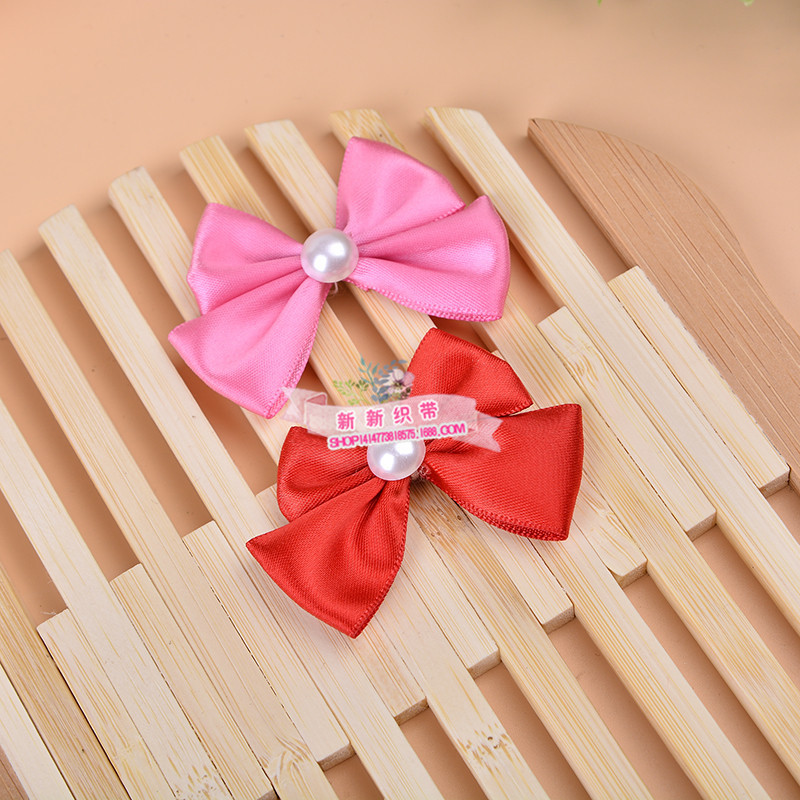 Handmade ribbon bow clothing accessories, gifts, twin pearl bow hair clips, hair ornaments, gift accessories