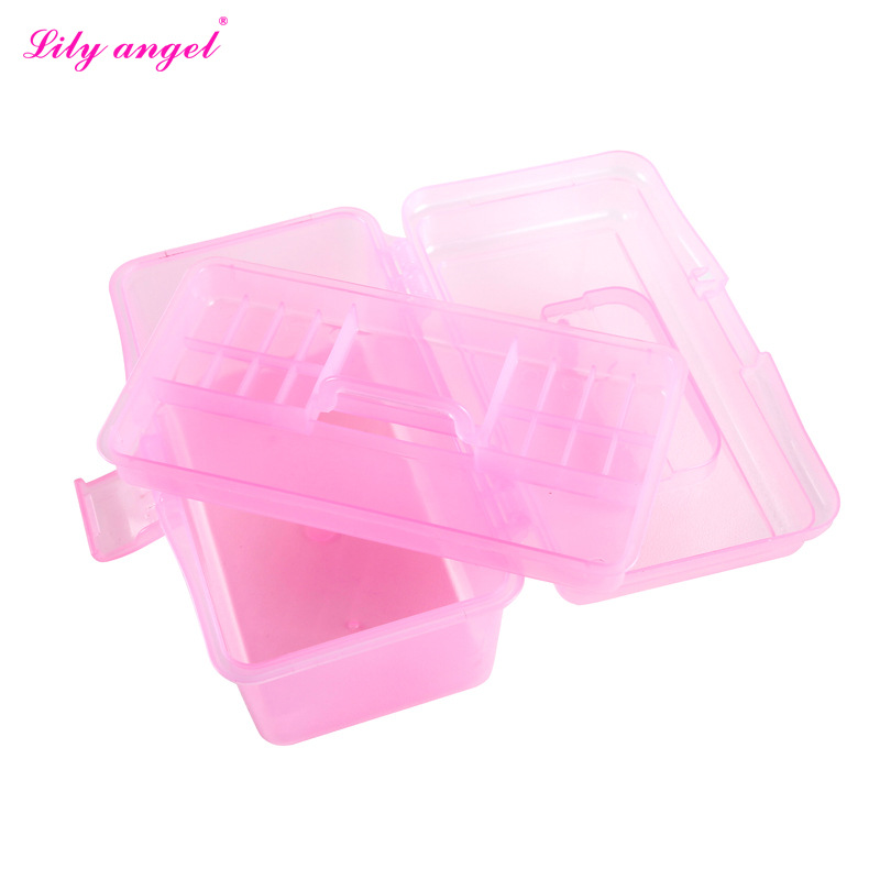 Semi-transparent nail tool box/small nail art tool box/makeup box/nail art box color random wholesale details Picture