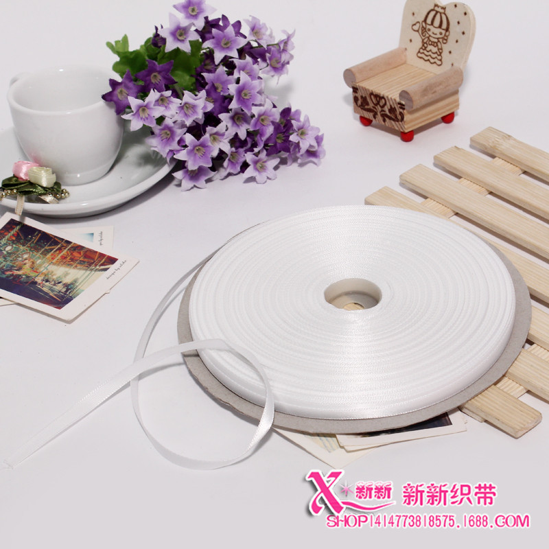 Plain 0.6CM single-color narrow small polyester ribbon wedding and festival balloon binding ribbon is available in stock Application Scenario