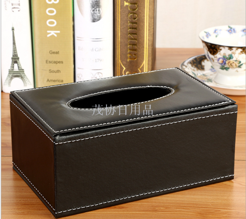 Leather tissue box Car living room household napkin box creative advertising Tissue box smoking paper box