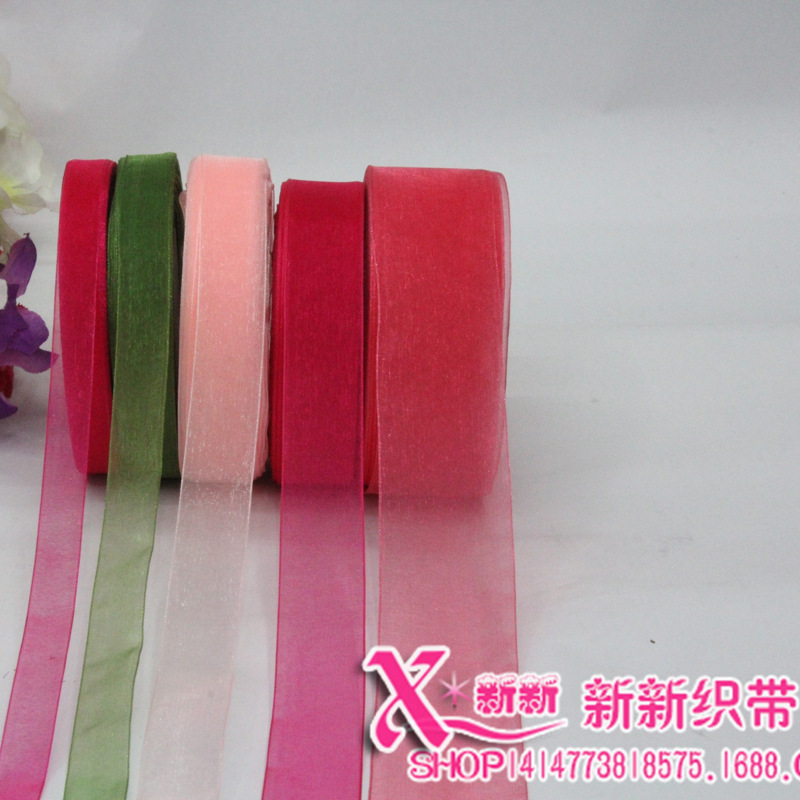 4CM single-color gauze ribbon, handcrafted DIY bow, available in stock for wholesale of accessories, hair accessories, headwear and ribbons details Picture