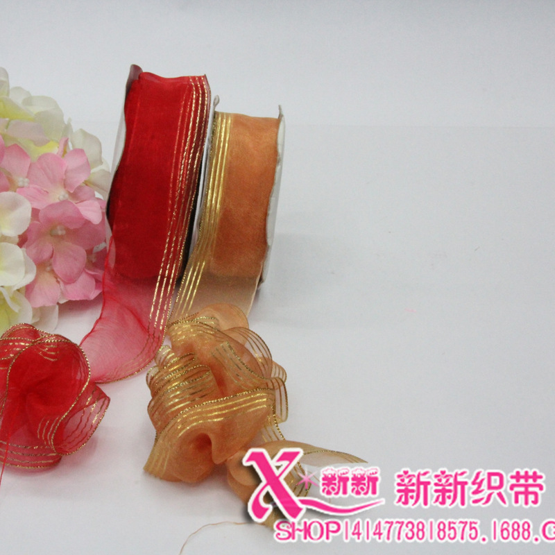 Semi-transparent ribbon polyester chiffon tape snow yarn ribbon polyester webbing