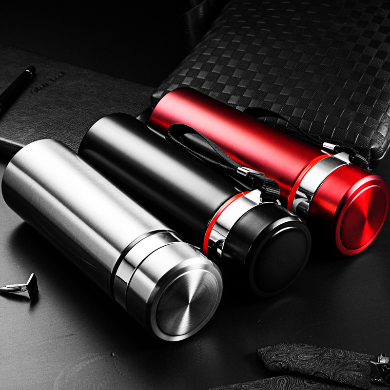 Outdoor double-layer insulated cup, portable large adult capacity, vacuum 304 stainless steel solid color, 1000ml Specification image