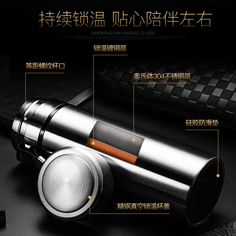 Outdoor double-layer insulated cup, portable large adult capacity, vacuum 304 stainless steel solid color, 1000ml Application Scenario