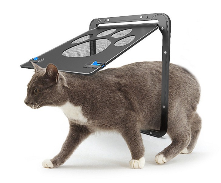 New small-sized pet screen door, dog supplies, dog paw print anti-bite small dog and cat screen door, cat and dog door