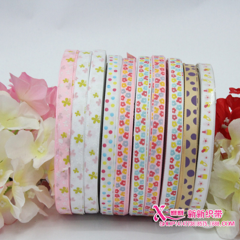 來樣定做HELLO KITTY 小碎花1CM單色羅文帶印花帶