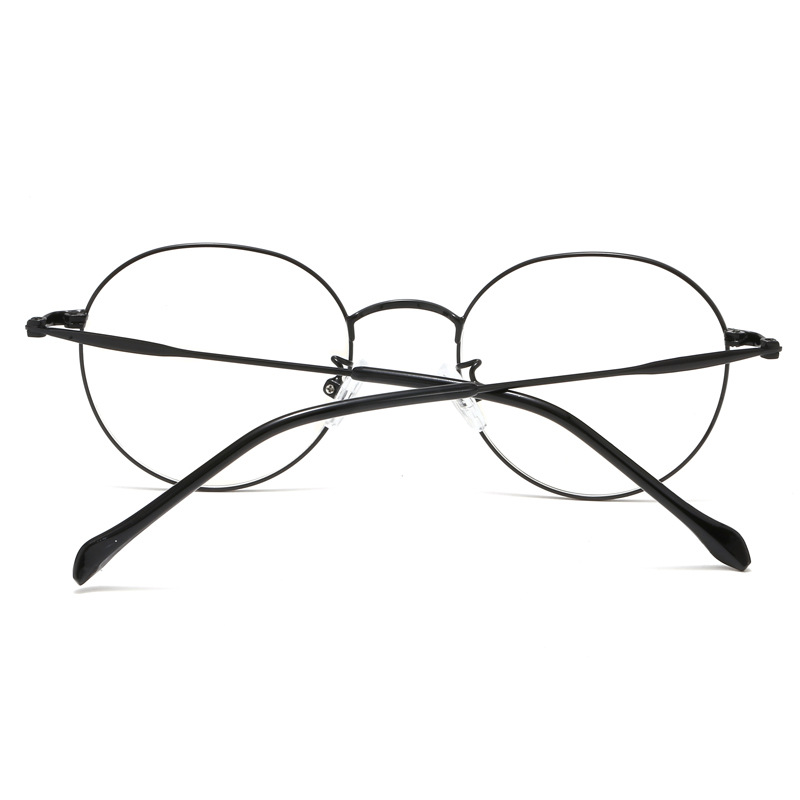 2019新款复古金属眼镜 圆框记忆眼镜架 男女同款透明平光近视镜框详情图4