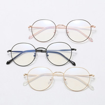 2019新款复古金属眼镜 圆框记忆眼镜架 男女同款透明平光近视镜框