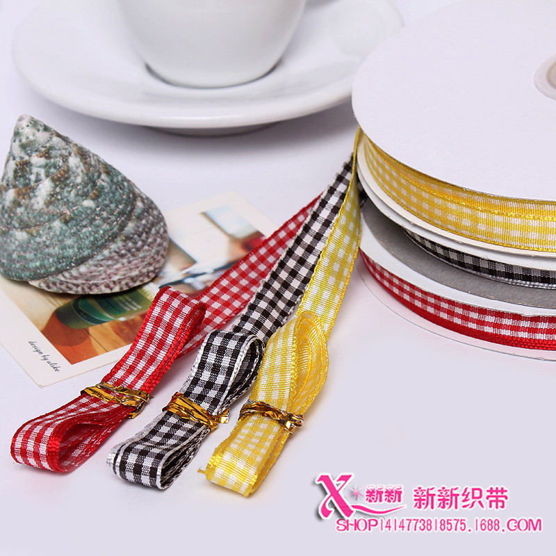 DIY手工辅料 涤纶丝带格子带 礼品包装彩带 厂家直销规格多样细节图