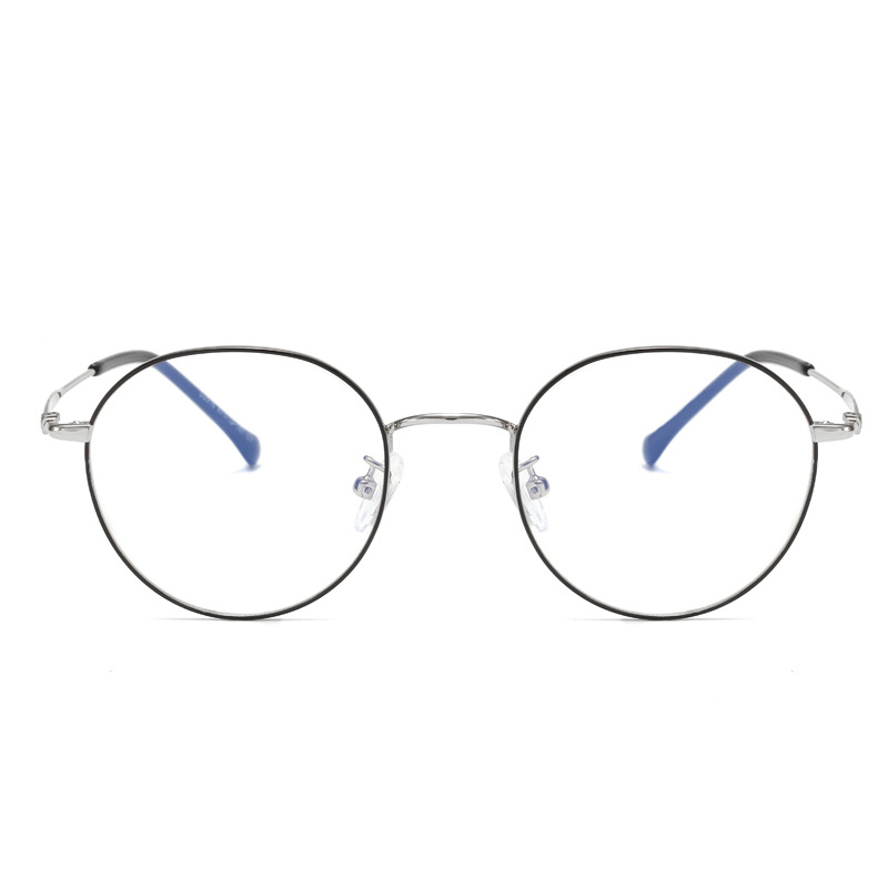 2019新款复古金属眼镜 圆框记忆眼镜架 男女同款透明平光近视镜框详情图3