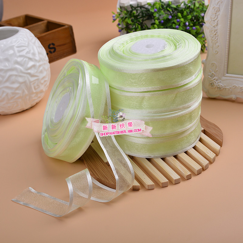 New ribbon ribbon DIY ribbon silk belt accessories bowknot wedding material wide margin snow yarn chiffon pure color thumbnail