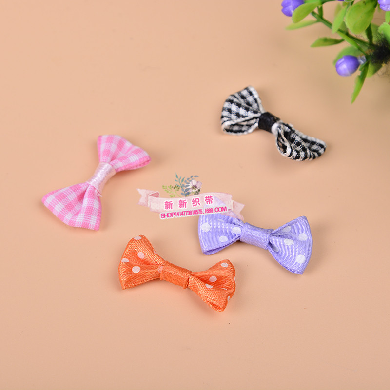 diy handmade wedding candy box packaging accessory polyester lace bow, handmade dot corrugated bow details Picture