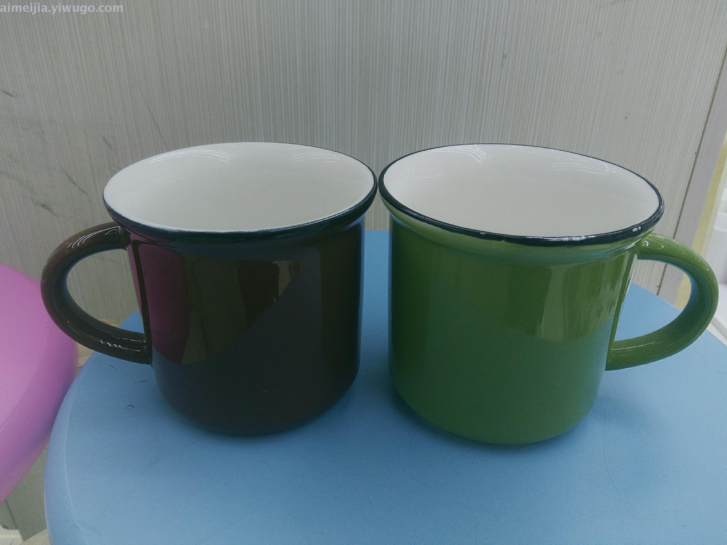 Enamel-like cups, ceramic coffee cups, milk cups, daily-use cups, colored glaze cups