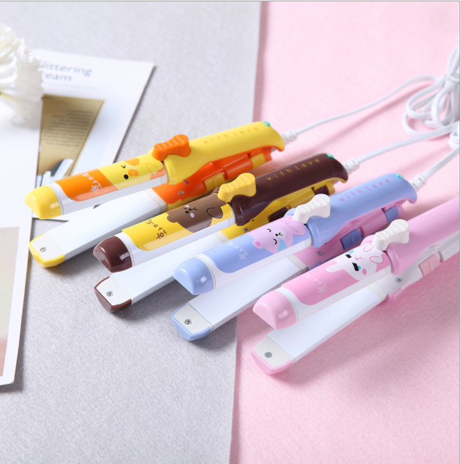 Direct sales and wholesale of mini cartoon, straightening and curling dual-purpose internal clip straighteners, electric irons, animal curling irons and curling rods