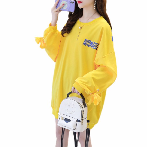 Autumn long loose hoodie women's new Korean version of large size student long-sleeved top