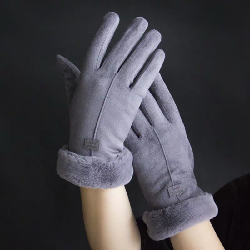 The gloves for ladies in winter are thickened with suede for warmth and cold protection. They have a touch screen and are anti-slip and thickened for outdoor cycling and driving Specification image