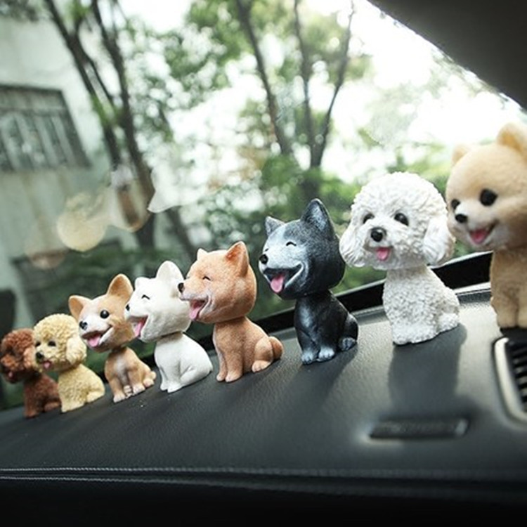 Simulated shaking head dog car ornaments, cute figurines, creative center console, car interior decoration items Specification image