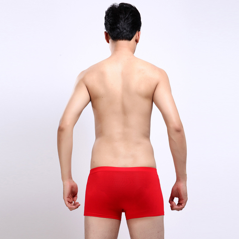 男士红平角裤产品图