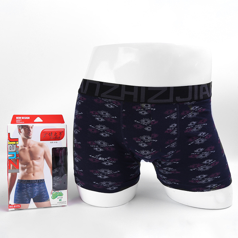 男士内裤宽边字母吸汗透气四角裤两条装棉质中腰平角裤8175